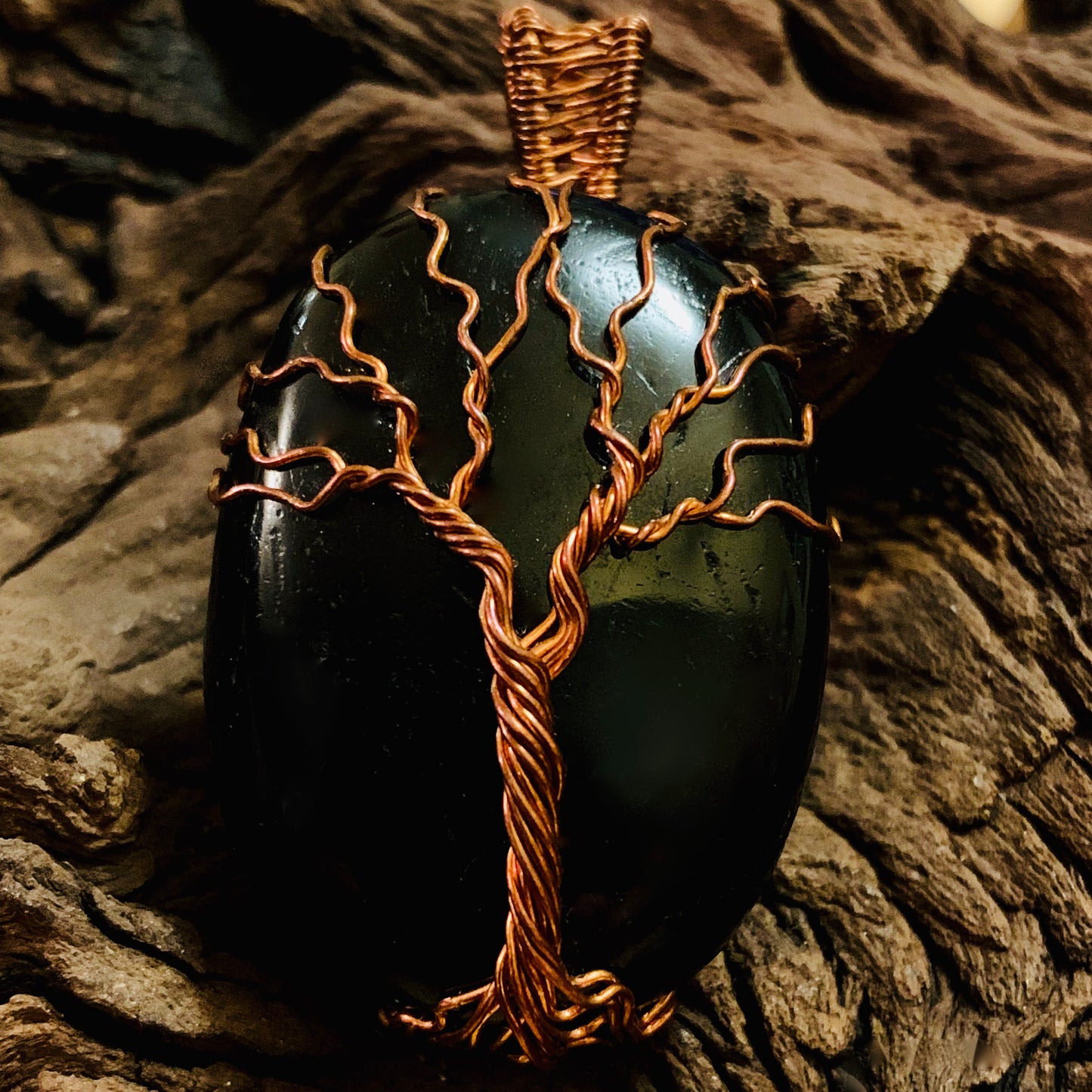 NightRoot ~ Black Tourmaline Tree of Life Talisman