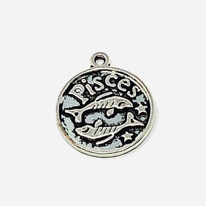 Zodiac Sign Moon Pendant - Silver