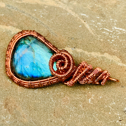 Wire Wrapped Labradorite Pendant