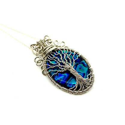 Sterling Silver Blue Paua/Abalone Shell Pendant