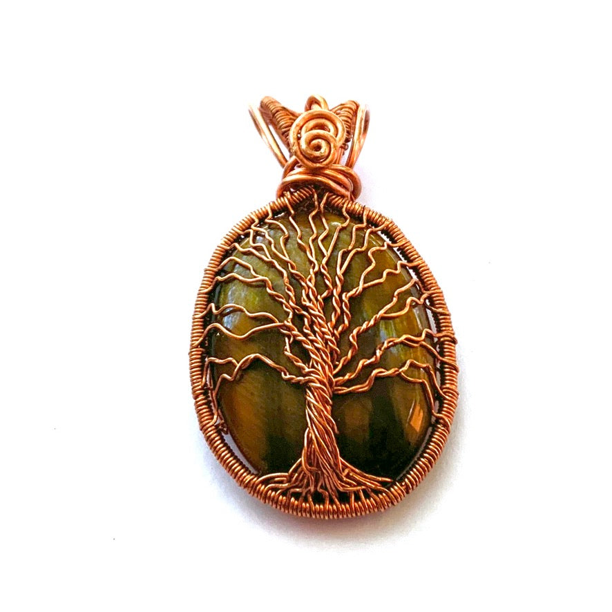 GoldenRoot ~ Tiger Eye Tree of Life Talisman
