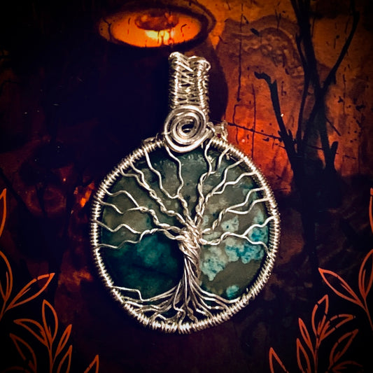 OceanBorn ~ Sterling Ocean Jasper Tree of Life Talisman