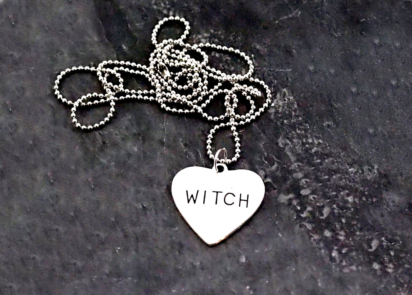 Witch Heart Charm Amulet Pendant
