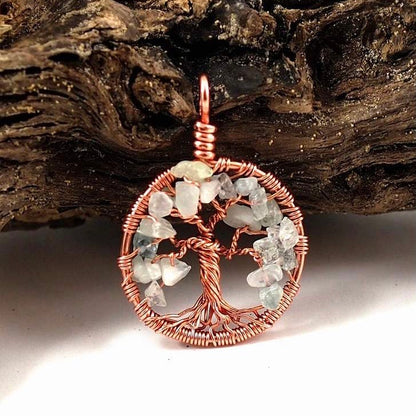Aquamarine Tree of Life Pendant