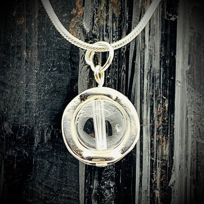 Clear Quartz Gemstone Spinner Necklace
